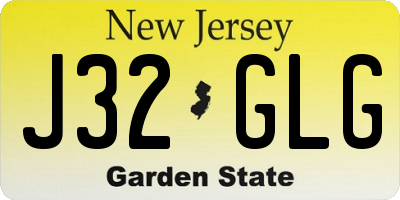 NJ license plate J32GLG