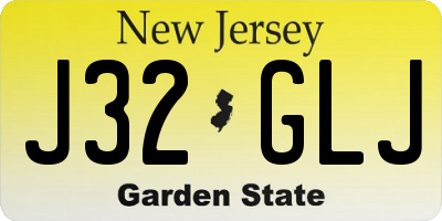 NJ license plate J32GLJ