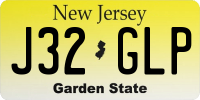 NJ license plate J32GLP