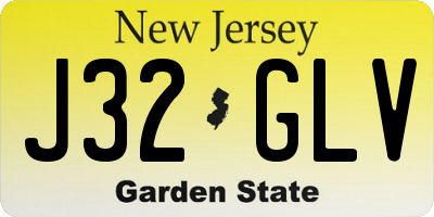 NJ license plate J32GLV