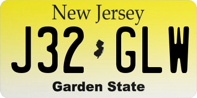 NJ license plate J32GLW