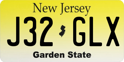 NJ license plate J32GLX