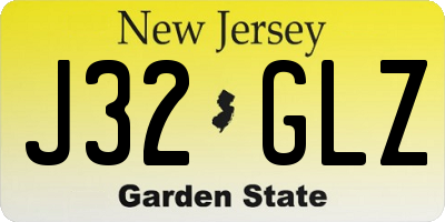 NJ license plate J32GLZ