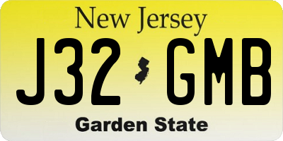 NJ license plate J32GMB