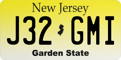 NJ license plate J32GMI
