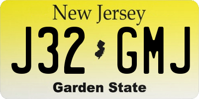 NJ license plate J32GMJ