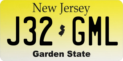NJ license plate J32GML