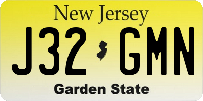 NJ license plate J32GMN