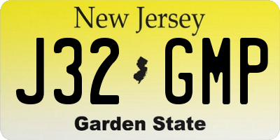 NJ license plate J32GMP