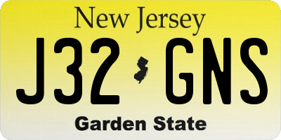 NJ license plate J32GNS