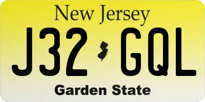 NJ license plate J32GQL