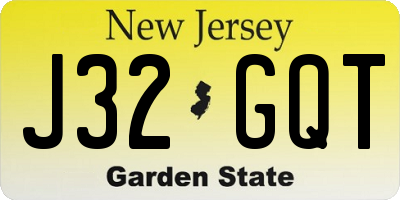 NJ license plate J32GQT