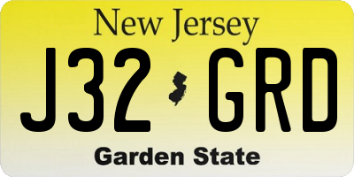 NJ license plate J32GRD