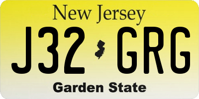 NJ license plate J32GRG