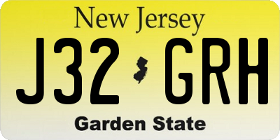 NJ license plate J32GRH