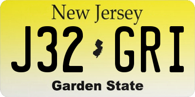 NJ license plate J32GRI