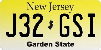 NJ license plate J32GSI