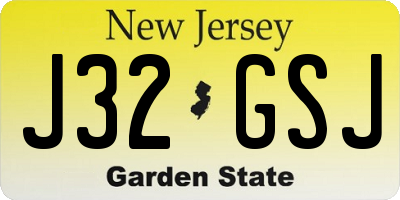 NJ license plate J32GSJ
