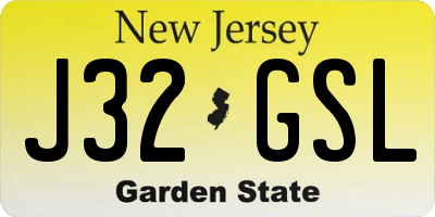 NJ license plate J32GSL