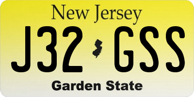 NJ license plate J32GSS