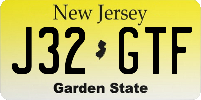 NJ license plate J32GTF
