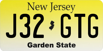 NJ license plate J32GTG
