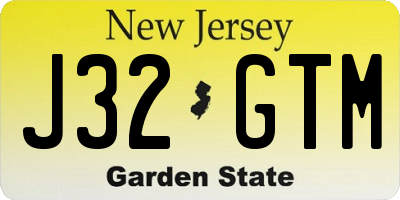 NJ license plate J32GTM