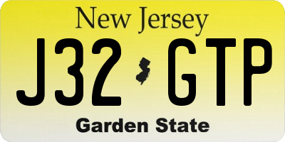 NJ license plate J32GTP