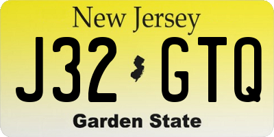NJ license plate J32GTQ
