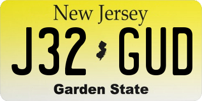 NJ license plate J32GUD