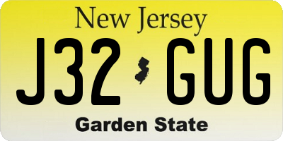 NJ license plate J32GUG
