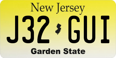 NJ license plate J32GUI