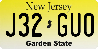 NJ license plate J32GUO