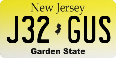NJ license plate J32GUS