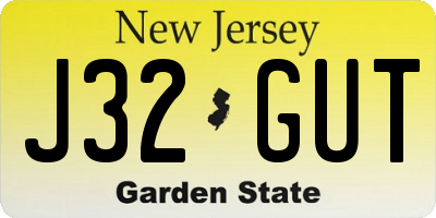 NJ license plate J32GUT