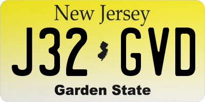 NJ license plate J32GVD