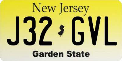 NJ license plate J32GVL