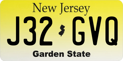 NJ license plate J32GVQ
