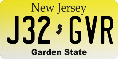 NJ license plate J32GVR