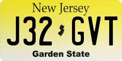 NJ license plate J32GVT