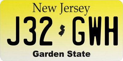 NJ license plate J32GWH