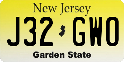 NJ license plate J32GWO