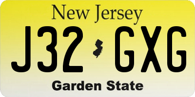 NJ license plate J32GXG