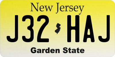 NJ license plate J32HAJ