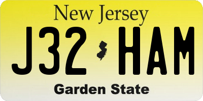 NJ license plate J32HAM
