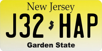 NJ license plate J32HAP