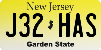 NJ license plate J32HAS