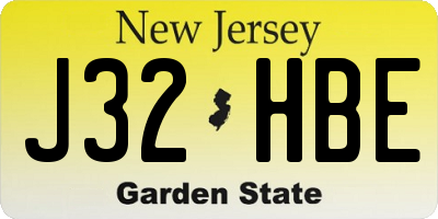 NJ license plate J32HBE