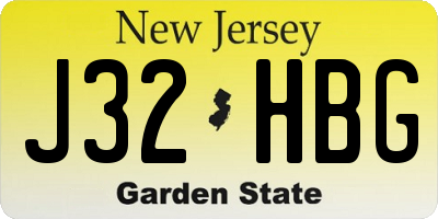 NJ license plate J32HBG