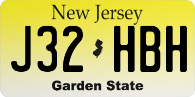 NJ license plate J32HBH